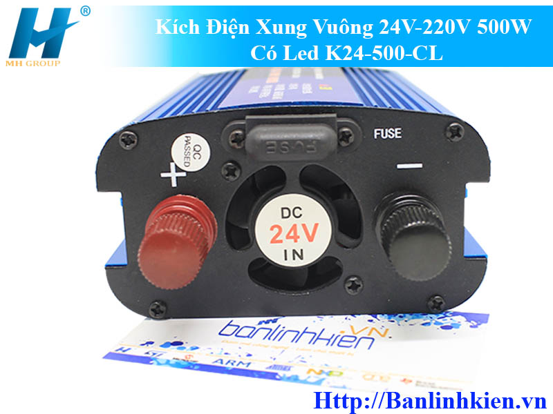 Kích Điện Xung Vuông 24V-220V 500W Có Led K24-500-CL