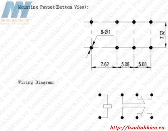 Relay 5V1A 8 Chân HK19F-DC05V-SHG