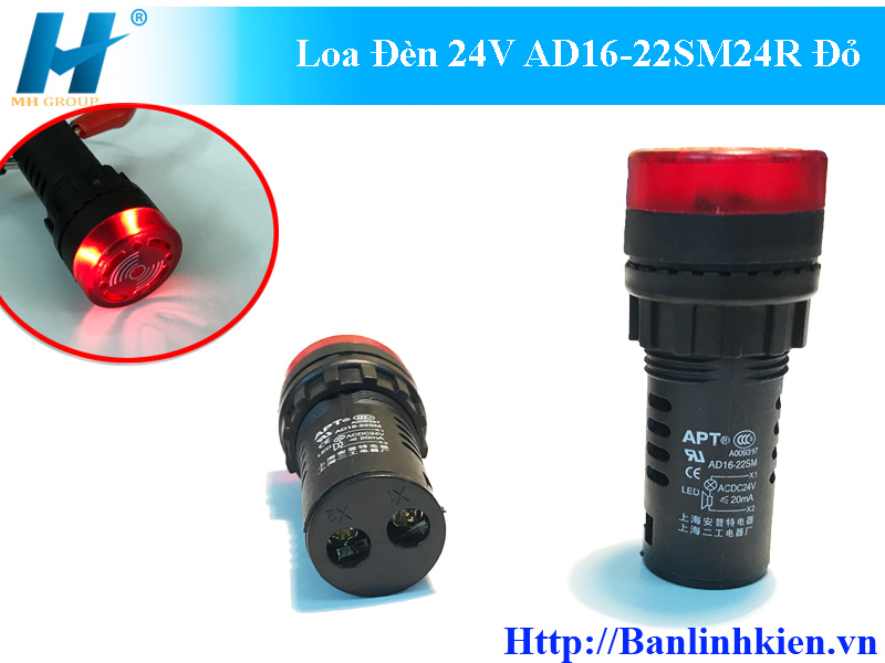 Loa Đèn 24V AD16-22SM24R Đỏ