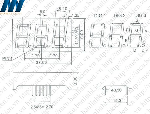 Led 7 0.56 3 Số Anot (Sáng Đỏ)