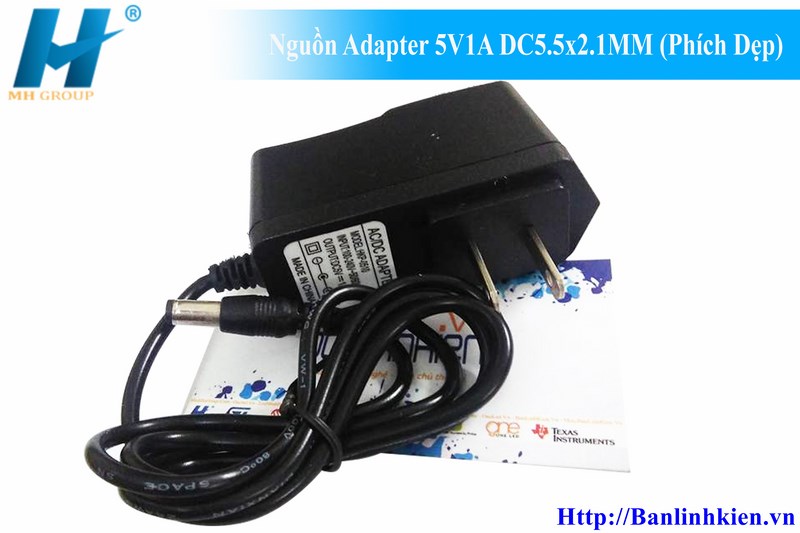 Nguồn Adapter 5V1A DC5.5x2.1MM (Phích Dẹp)