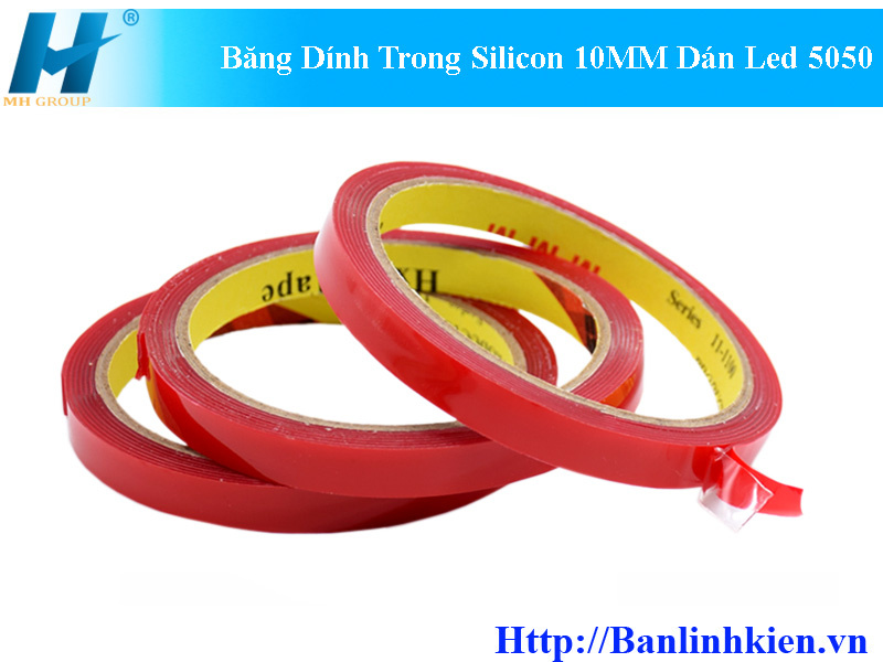 Băng Dính Trong Silicon 10MM Dán Led 5050