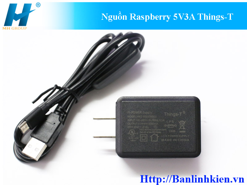 Nguồn Raspberry 5V3A Things-T MicroUSB