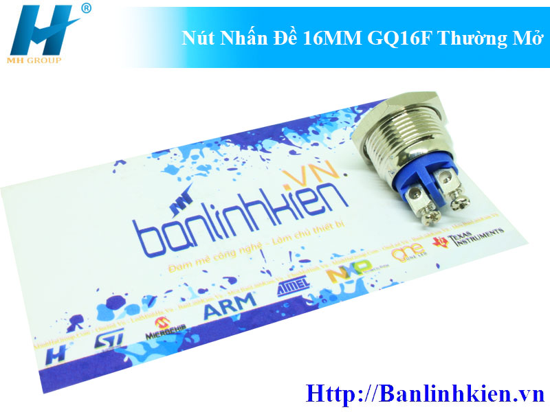 Nút Nhấn Đề 16MM GQ16F Thường Mở