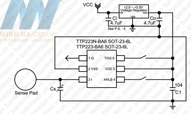 TTP223 SOT23-6 IC TOUCH PAD