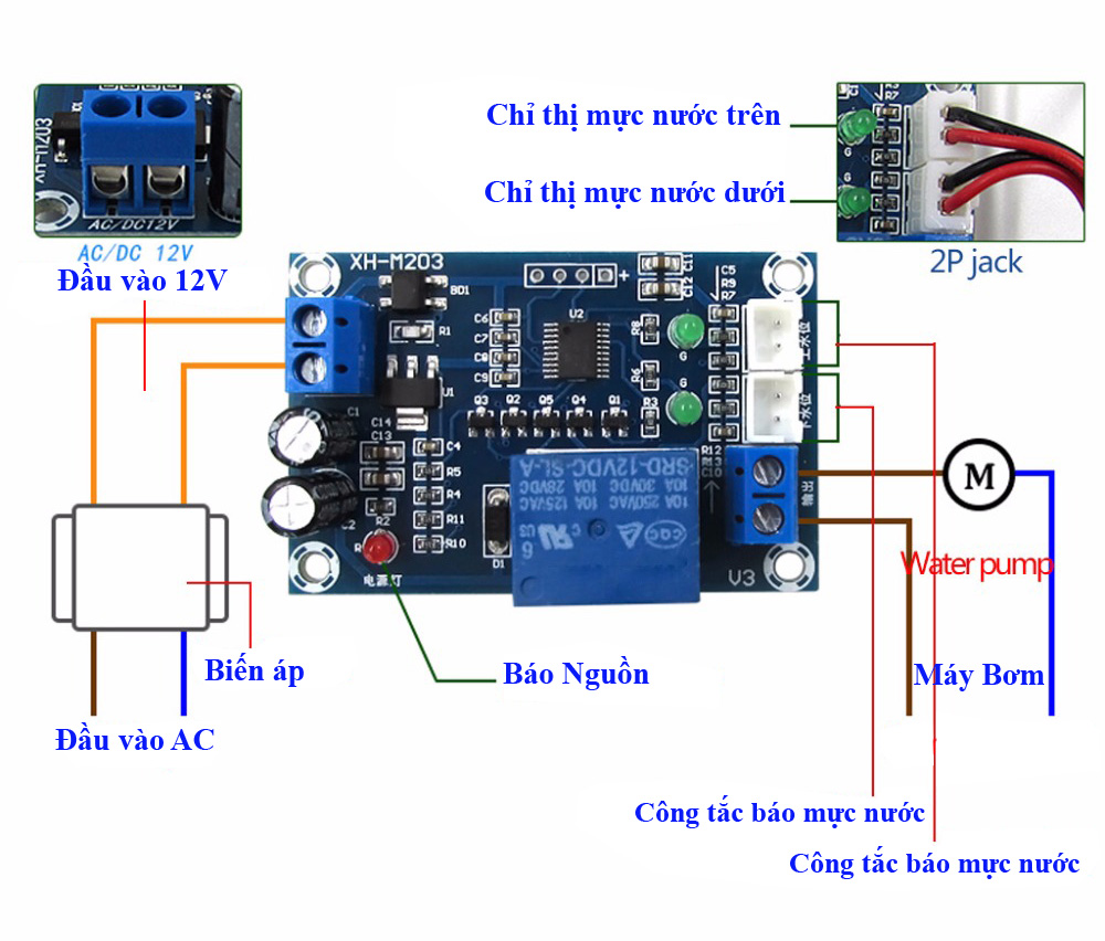 Mạch Bơm Nước Tự Động XH-M203