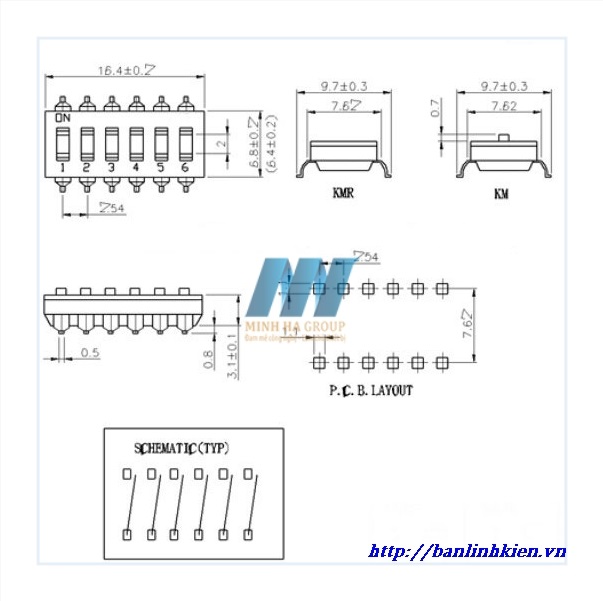 Công Tắc Bít 6P SMD