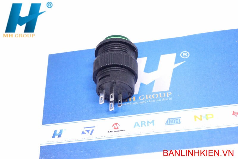 Công Tắc Giữ R16-503ADG 16MM Xanh Lá 4P