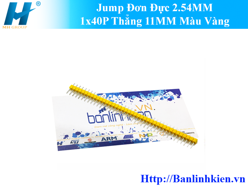 Jump Đơn Đực 2.54MM 1x40P Thẳng 11MM Màu Vàng