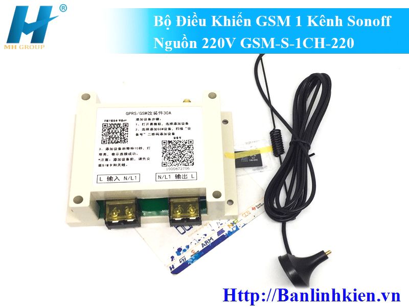 Bộ Điều Khiển GSM 1 Kênh Sonoff Nguồn 220V GSM-S-1CH-220