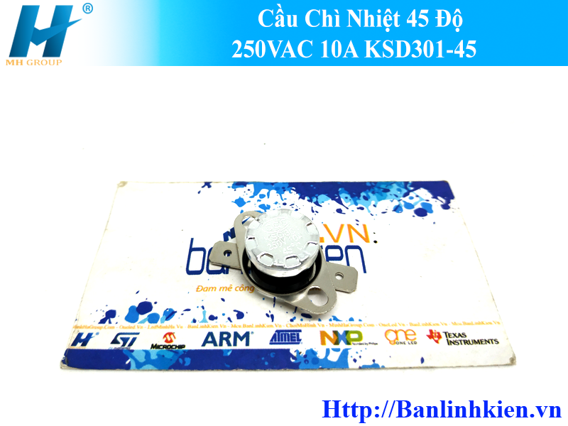 Cầu Chì Nhiệt 45 Độ 250VAC 10A KSD301-45 ( Thường Mở)