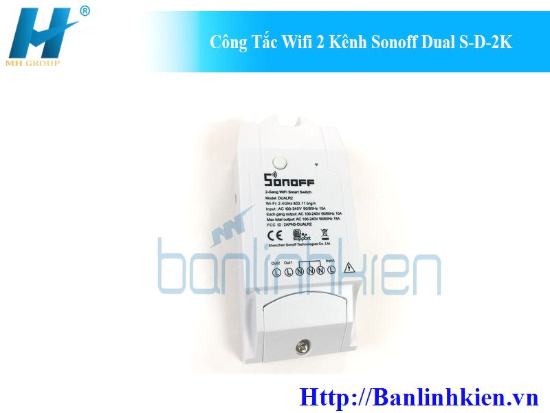 Công Tắc Wifi 2 Kênh Sonoff Dual S-D-2K