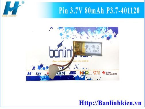 Pin 3.7V 80mAh P3.‎‎‎7-401120