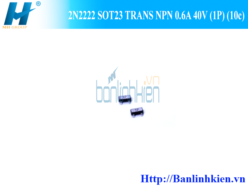 2N2222 SOT23 TRANS NPN 0.6A 40V (1P) (10c)