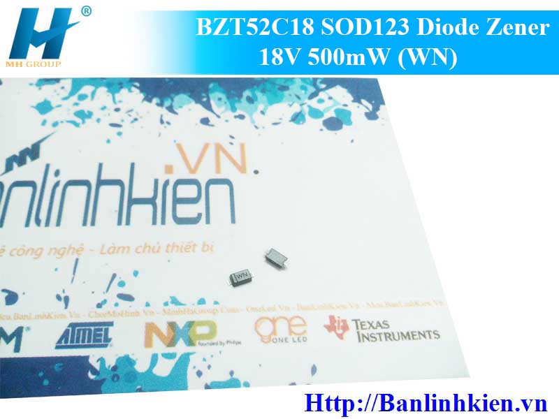 BZT52C18 SOD123 Diode Zener 18V 500mW (WN) (10c)