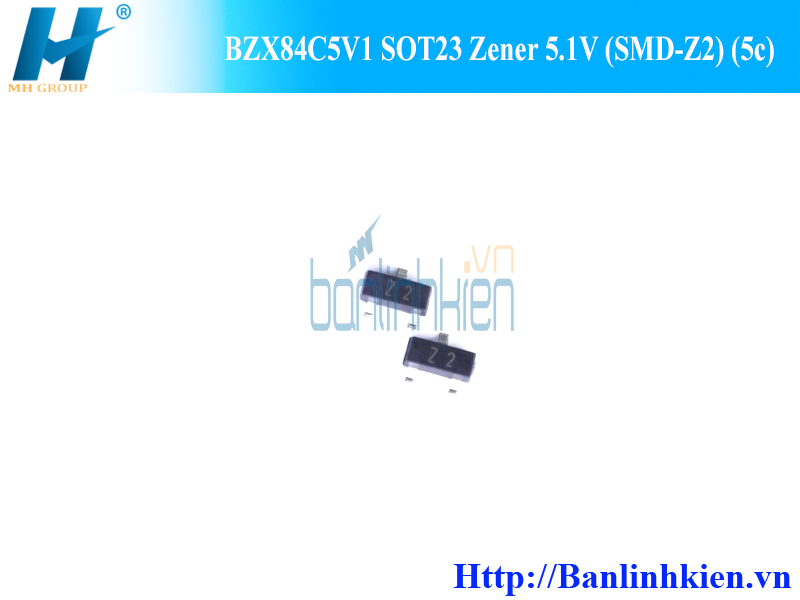 BZX84C5V1 SOT23 Zener 5.1V (SMD-Z2) (5c)