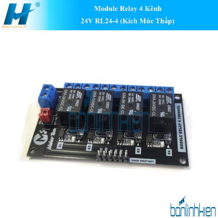 Module Relay 4 Kênh 24V RL24-4 (Kích Mức Thấp)