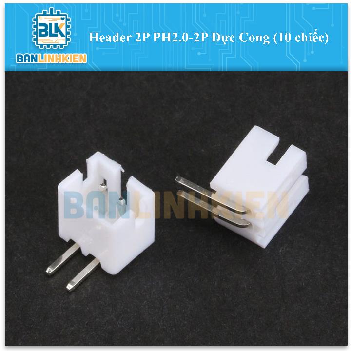 Header 2P PH2.0-2P Đực Cong (10 chiếc)