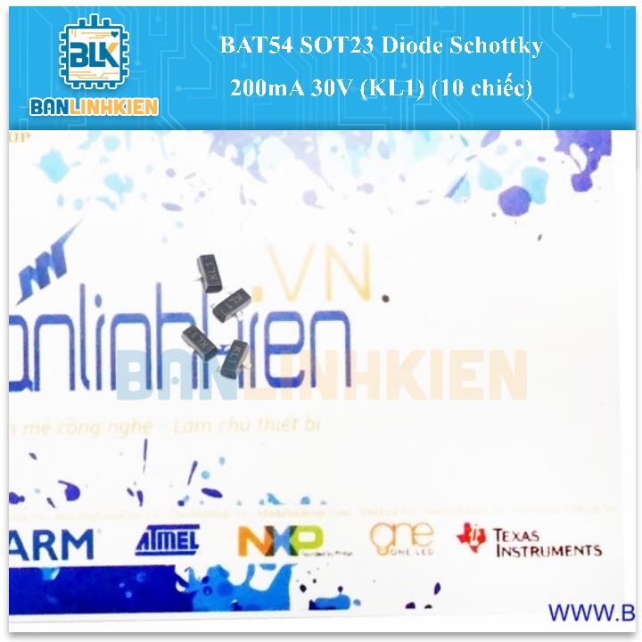 BAT54 SOT23 Diode Schottky 200mA 30V (KL1) (10 chiếc)