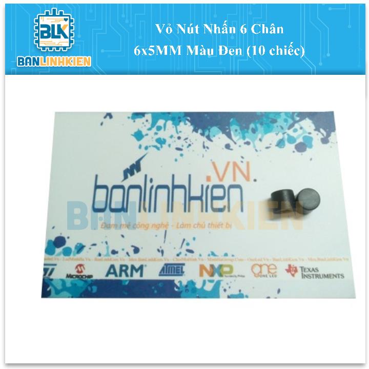 Vỏ Nút Nhấn 6 Chân 6x5MM Màu Đen (10 chiếc)