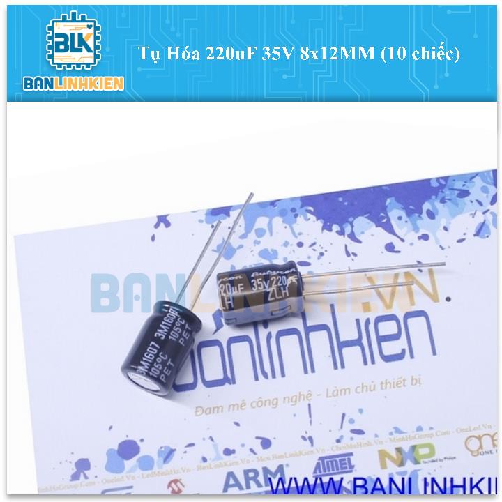 Tụ Hóa 220uF 35V 8x12MM (10 chiếc)