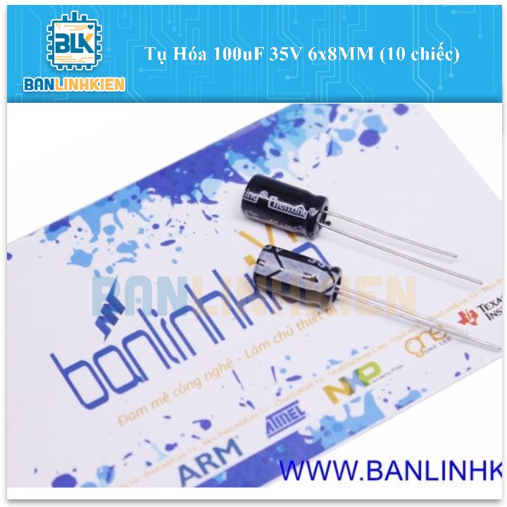 Tụ Hóa 100uF 35V 6x8MM (10 chiếc)