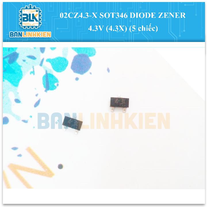 02CZ4.3-X SOT346 DIODE ZENER 4.3V (4.3X) (5 chiếc)