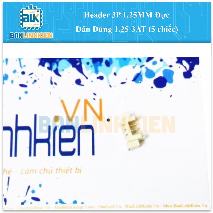 Header 3P 1.25MM Đực Dán Đứng 1.25-3AT (5 chiếc)