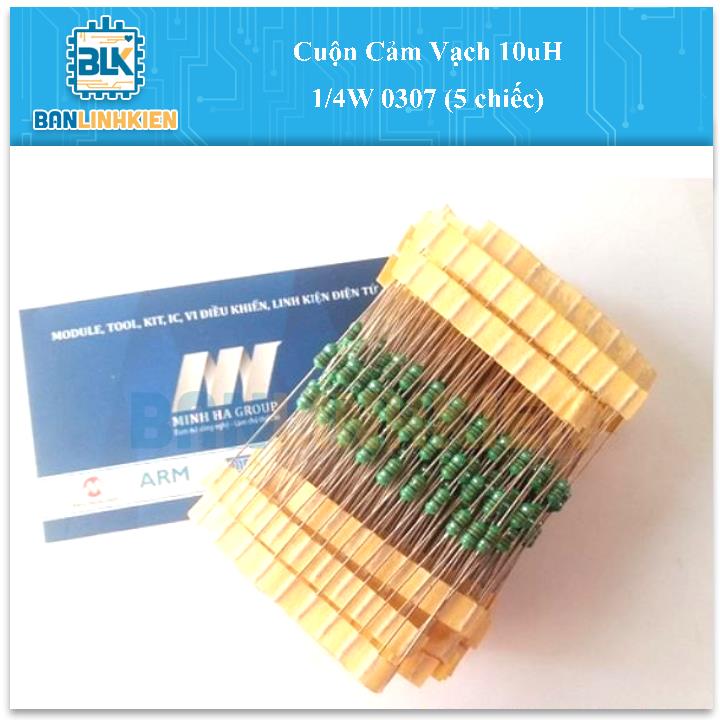 Cuộn Cảm Vạch 10uH 1/4W 0307 (5c)