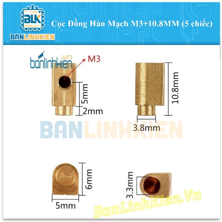 Cọc Đồng Hàn Mạch M3+10.8MM (5 chiếc)