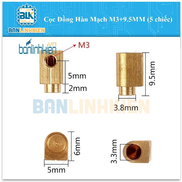 Cọc Đồng Hàn Mạch M3+9.5MM (5 chiếc)