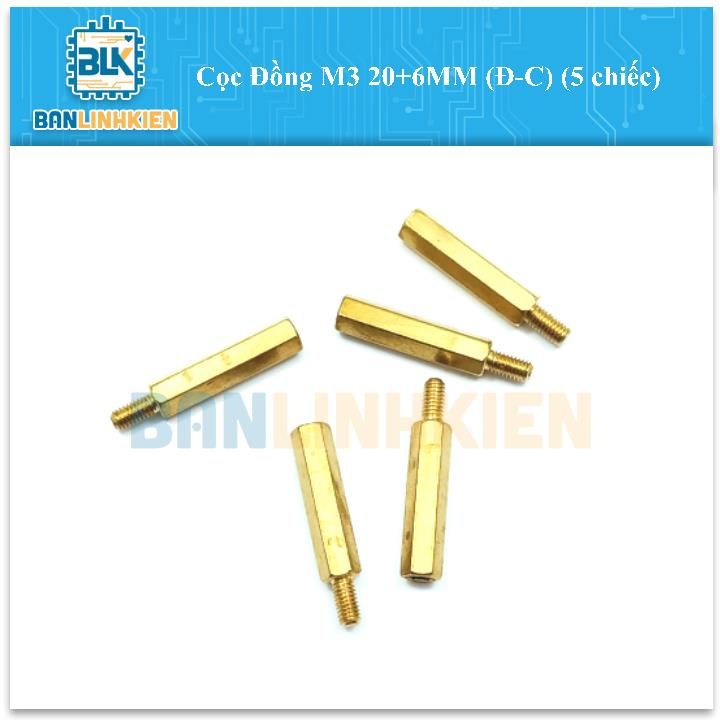 Cọc Đồng M3 20+6MM (Đ-C) (5 chiếc)