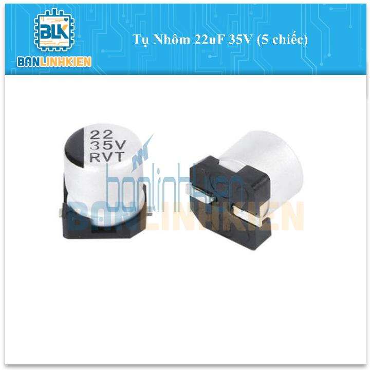 Tụ Nhôm 22uF 35V (5 chiếc)