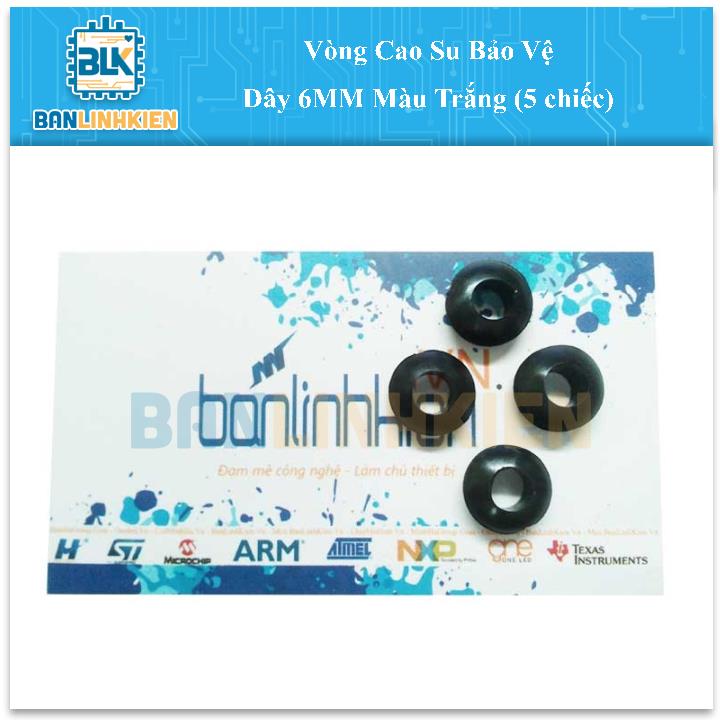 Vòng Cao Su Bảo Vệ Dây 6MM Màu Trắng (5 chiếc)