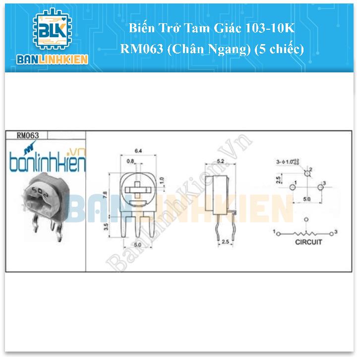 Biến Trở Tam Giác 103-10K RM063 (Chân Ngang) (5 chiếc)