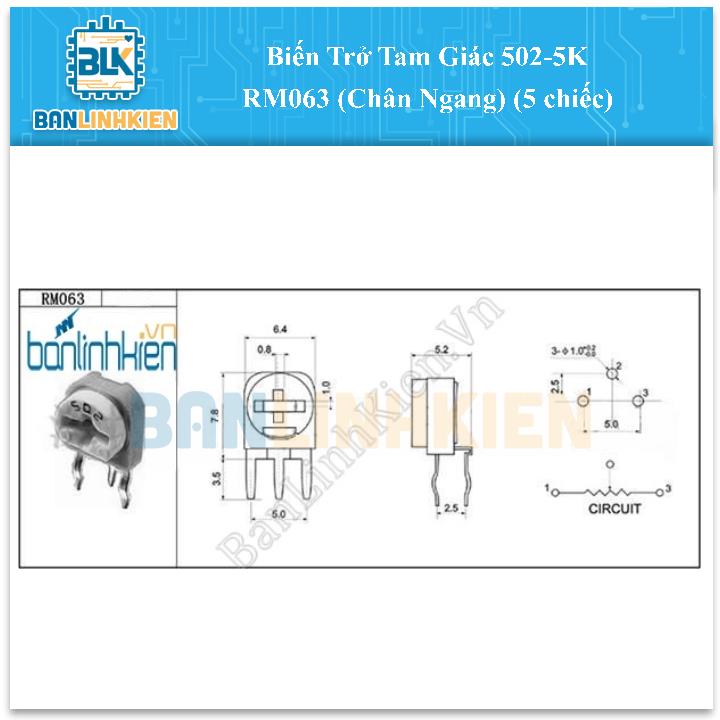 Biến Trở Tam Giác 502-5K RM063 (Chân Ngang) (5 chiếc)