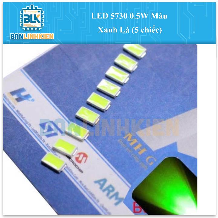 LED 5730 0.5W Màu Xanh Lá (5 chiếc)