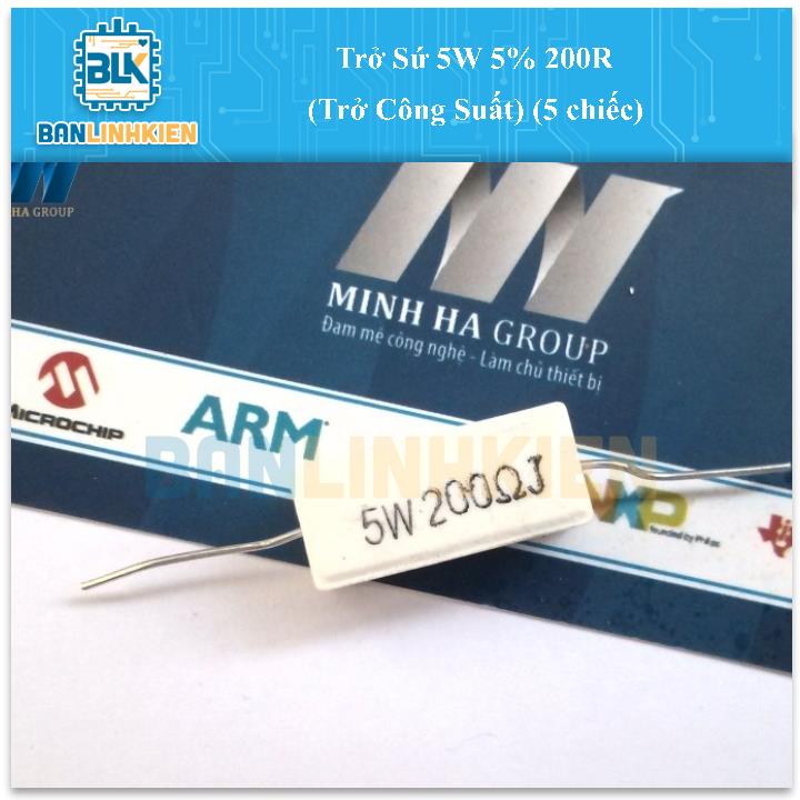 Trở Sứ 5W 5% 200R (Trở Công Suất) (5 chiếc)