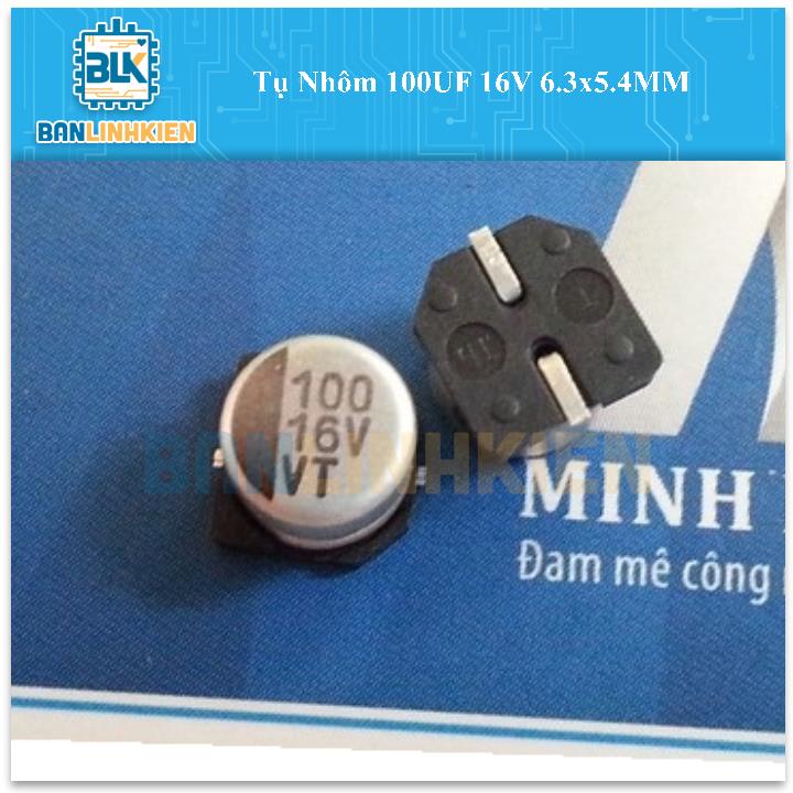 Tụ Nhôm 100uF 16V 6.3x5.4MM (5 chiếc)