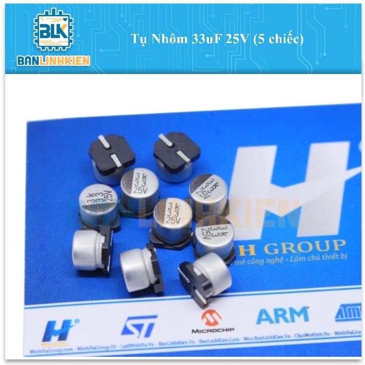 Tụ Nhôm 33uF 25V (5 chiếc)