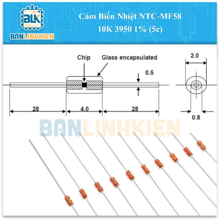 Cảm Biến Nhiệt NTC-MF58 10K 3950 1% (5c)