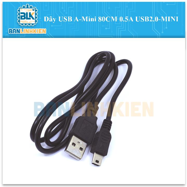 Dây USB A-Mini 80CM 0.5A USB2.0-MINI