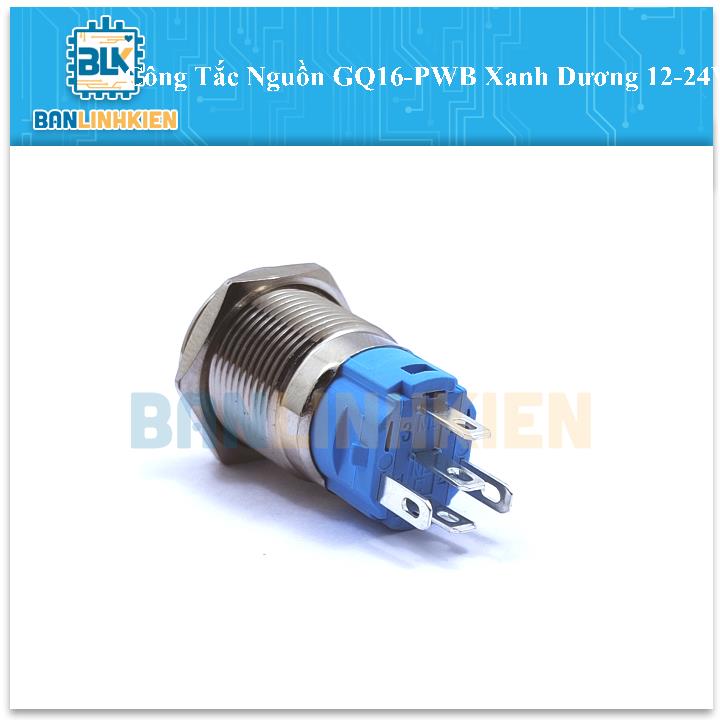 Công Tắc Nguồn GQ16-PWB Xanh Dương 12-24V