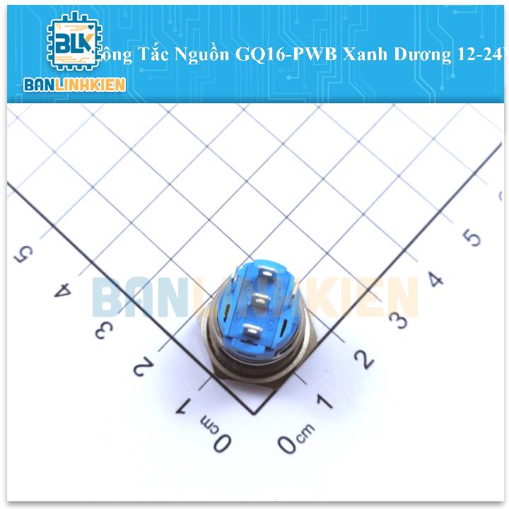 Công Tắc Nguồn GQ16-PWB Xanh Dương 12-24V