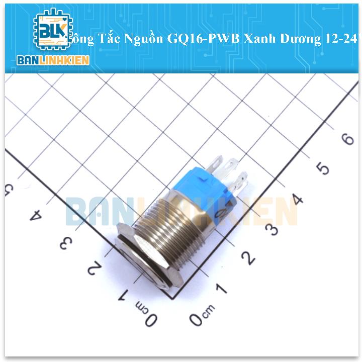 Công Tắc Nguồn GQ16-PWB Xanh Dương 12-24V