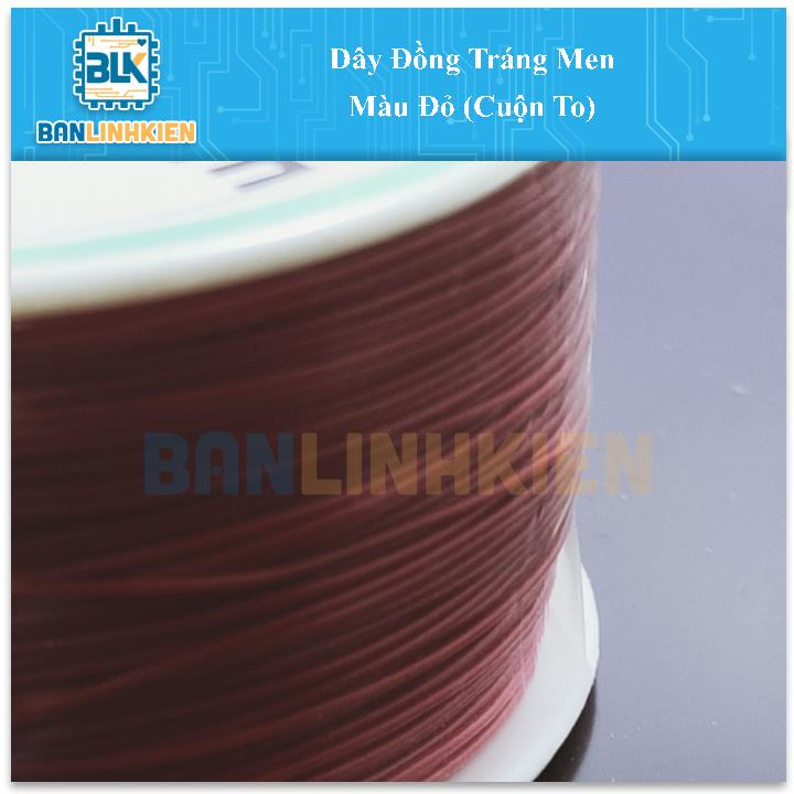 Dây Đồng Tráng Men Màu Đỏ (Cuộn To)