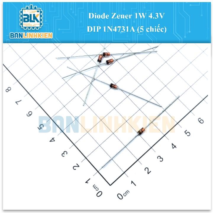 Diode Zener 1W 4.3V DIP 1N4731A (5 chiếc)