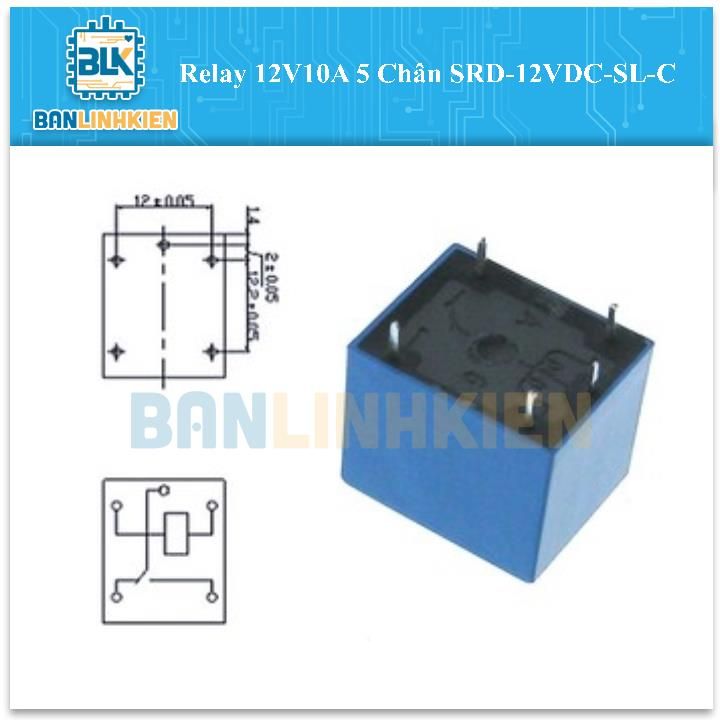 Relay 12V10A 5 Chân SRD-12VDC-SL-C
