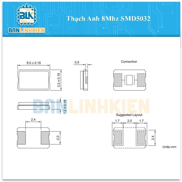 Thạch Anh 8Mhz SMD5032