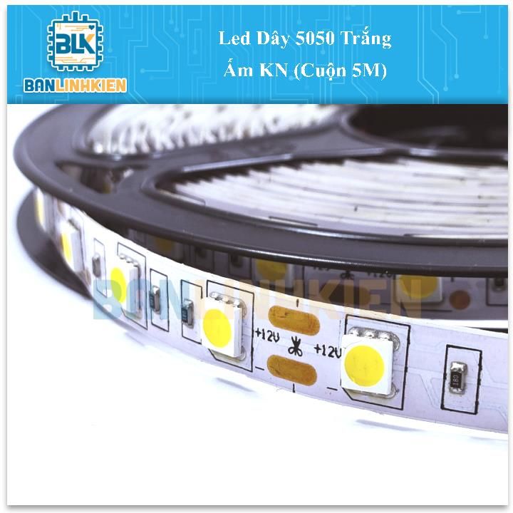 Led Dây 5050 Trắng Ấm KN (Cuộn 5M)